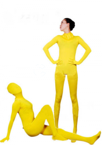 Yellow Lycra Fabric Zentai Suits